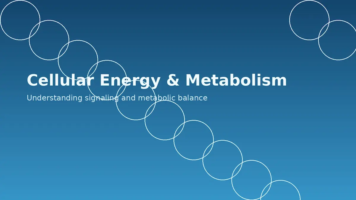 Cellular energy and metabolic signaling
